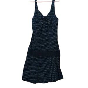 3/$25 JUST A GIRL black white sleeveless shoulder polka dot bow dress si…